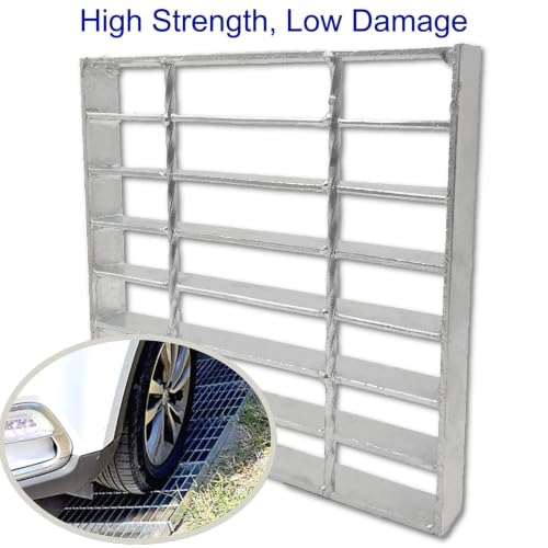 Image of Galvanized Steel Drain Grate, Driveway Channel Cover 9x9 in