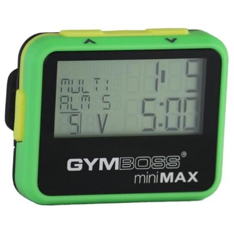Gymboss miniMAX Interval Timer and Stopwatch - GREEN/YELLOW SOFTCOAT Cover