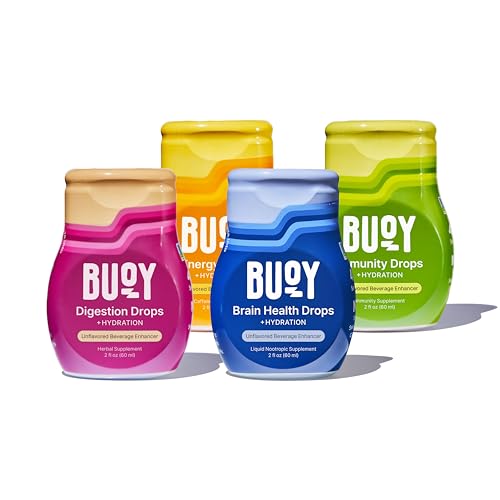 Buoy Electrolyte Drops Variety Pack | Digestion + Brain + Energy + Immunity | No Sugar, No