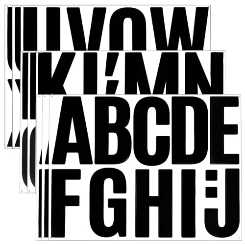 YQQYG 102 Stück Buchstaben Aufkleber, 10 cm Schwarz Große Alphabet Aufkleber Vinyl Alphabet Selbstklebende Buchstaben Abziehbilder für Poster Pinnwände Klassenzimmer Heimdekoration