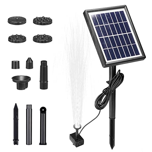 Pompe de Fontaine Solaire 3,5W, Pompe Solaire de Bassin avec 6 Effets,7V 220 L/H Fontaine de Jardin Solaire Pompe pour Bassin de Jardin Bain d'oiseaux Aquarium Jardin Décoration 2023 (3,5W)
