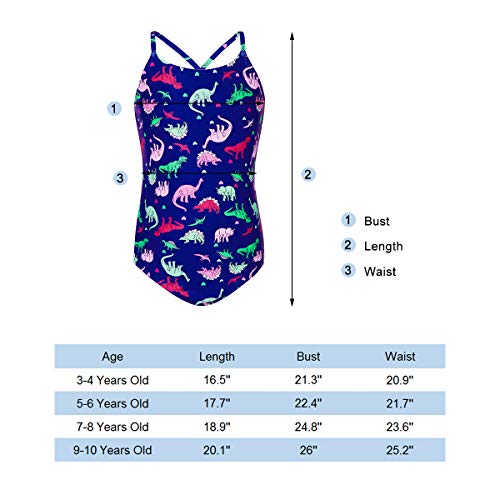 BFUSTYLE 3-4T Blue Purple Lavender Pink Mermaid Hawaiian Surfing One-Pieces Swimwear Bikini Beach Wear Gift for Toddler Girls Students Scholar