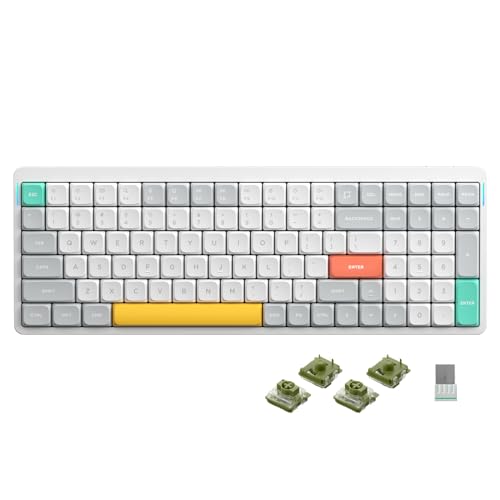 Image of nuphy Air96 V2 Wireless Mechanical Keyboard,100 Keys Gaming Keyboard,Supports Bluetooth 5.1,2.4G and Wired Connection,for PC /Laptop /Windows /Mac -White Gateron Moss Switch