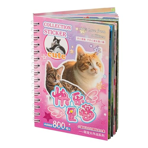 Creative Sticker Album - Pet Scrapbook Toys | Glossy Paper with Removable Stickers, Fun Craft Activity, Home Learning for Children Birthday Present and Holiday...