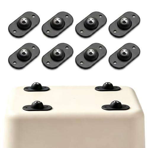 Image of Self Adhesive Caster Wheels, Appliance Wheels with 360 Swivel Mini Rollers, Small Appliance Slider for Coffee Maker Air Fryer Storage Box Trash Can Furniture (8, Black)