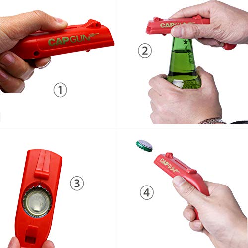 Bottle Opener,Funny Launcher Shooter Bottle Opener For Creative Drinking Game,Family Party,Bar Drinking,Outdoor Barbecue,Plastic (Red&Blue) #TOP3