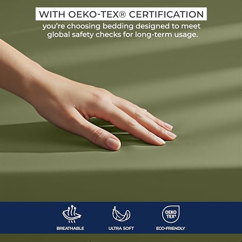 Image of Utopia Bedding Extra Deep Pocket King Fitted Sheet, Fits up to 21 Inch Mattress - Hotel Luxury, Soft, Breathable and Comfy - Shrinkage and Fade Resistant - Easy Care (Olive)