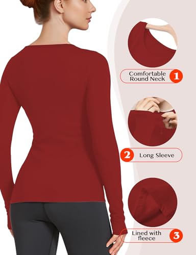 Image of Women's Long Sleeve Thermal Underwear Lightweight Compression Baselayer Shirt Women Clothing Premium Comfort Winter Tops