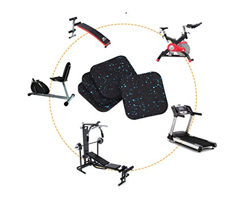 SCSpecial Treadmill Mat 4 Pieces Exercise Equipment Mats Shock Absorbing Rubber Treadmill Pads for Carpet or Floor Protection - Image 6