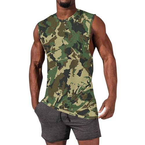 Camiseta sin mangas para hombre, para gimnasio, culturismo, fitness, entrenamiento, para hombre grande y alto, Negro, S
