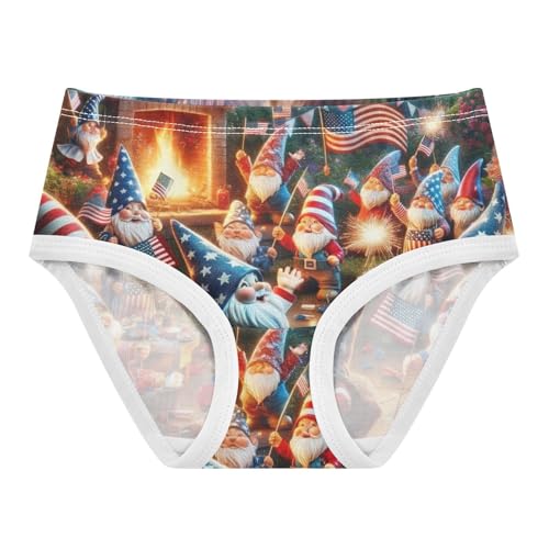 4th July Gnomes America Girls Underwear Toddlers 2t Cotton Panties Little Girl Colorful Kids Briefs Undies