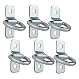 Cavo 10 PCS 3/8' Stainless Steel D-Ring Tie Down Anchors, 6000 lbs Heavy Duty Lashing Rings Kit for Trailer Pickup Van ATV SUV RV Boat Motorcycle, Cargo Surface Mount Hooks, Trucks Bed Anchors