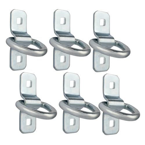 Cavo 10 PCS 1/4" Steel D-Ring Tie Down Anchors, 2400 lbs Heavy Duty Lashing Rings Kit for Trailer Pickup Van ATV SUV RV Boat Motorcycle, Cargo Surface Mount Hooks, Trucks Bed Anchors, Zinc