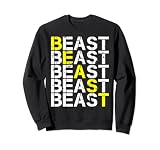 BEAST BEAST BEAST logo desgastado Sudadera