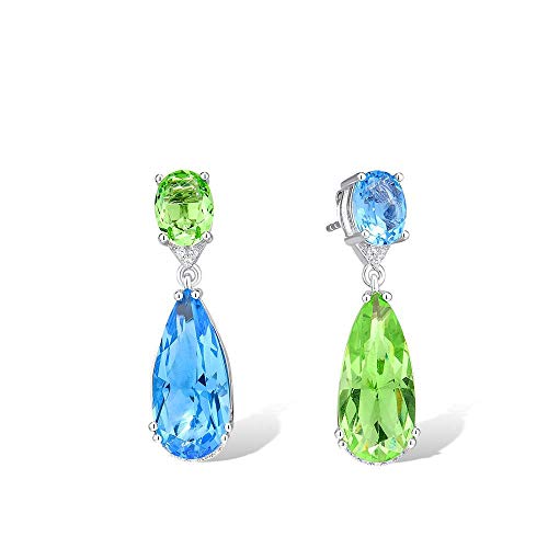 Boucles d'oreilles cristal vert bleu cadeau idéal pour femme élégante