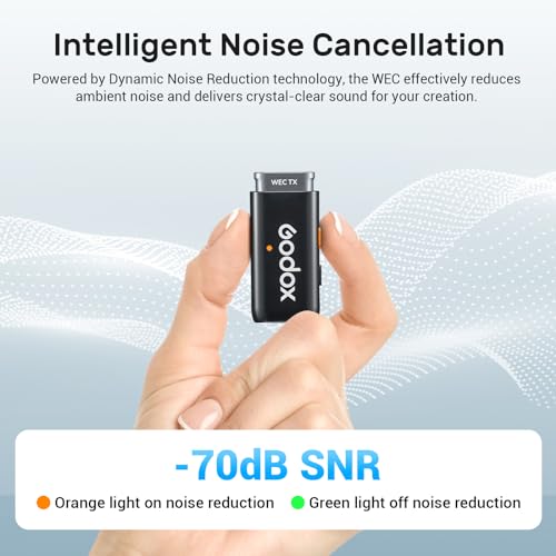 Image of GODOX WES2 Kit2 Wireless Lavalier Microphone for Android /USB C, 8H Battery Life, Dual Channel 2.4G Wireless Mic, 200m(656ft.) Range, Noise Cancelling with Charging Case for Vlogging, TikTok, Interview