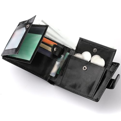 GSHLLO Large Capacity Business Wallet with Banknote Compartments PU Leather Card Holder Purse Portable Coin Pocket Wallet Men Slim Minimalist Purse with Zipper for Husband Father Brown4