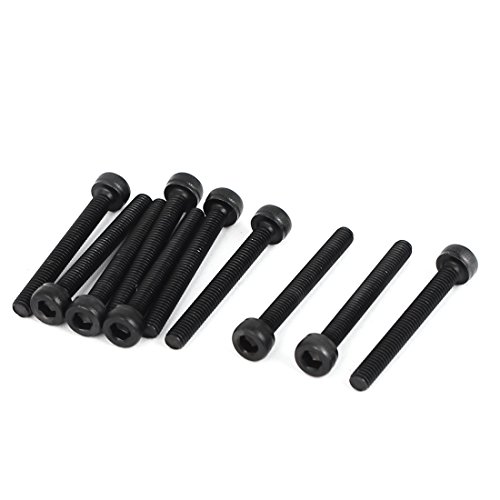 sourcing map 10 Stück M3 x 25mm Gewinde 0.5mm Steigung Sechskantschraube Maschinen Innensechskant Schrauben Zylinderkopfschrauben Schwarz