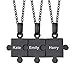 PROSTEEL personalisiert Puzzle Ketten schwarz Edelstahl 3er Puzzle-Teil Anhänger mit 50+5cm Kette Freundschaft Partnerschaft Namen Gravur Schmuck Geschenk für Weihnachten Geburtstag