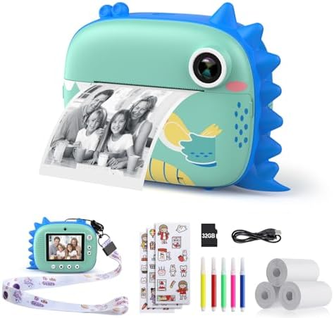 Ushining Macchina Fotografica per Bambini, Fotocamera Digitale per Bambini Videocamera HD 1080P Regali per Ragazze Ragazzi da 3-12 Anni, Schermo da 2,4 Pollici (Scheda 32 GB Inclusa) - Rosa