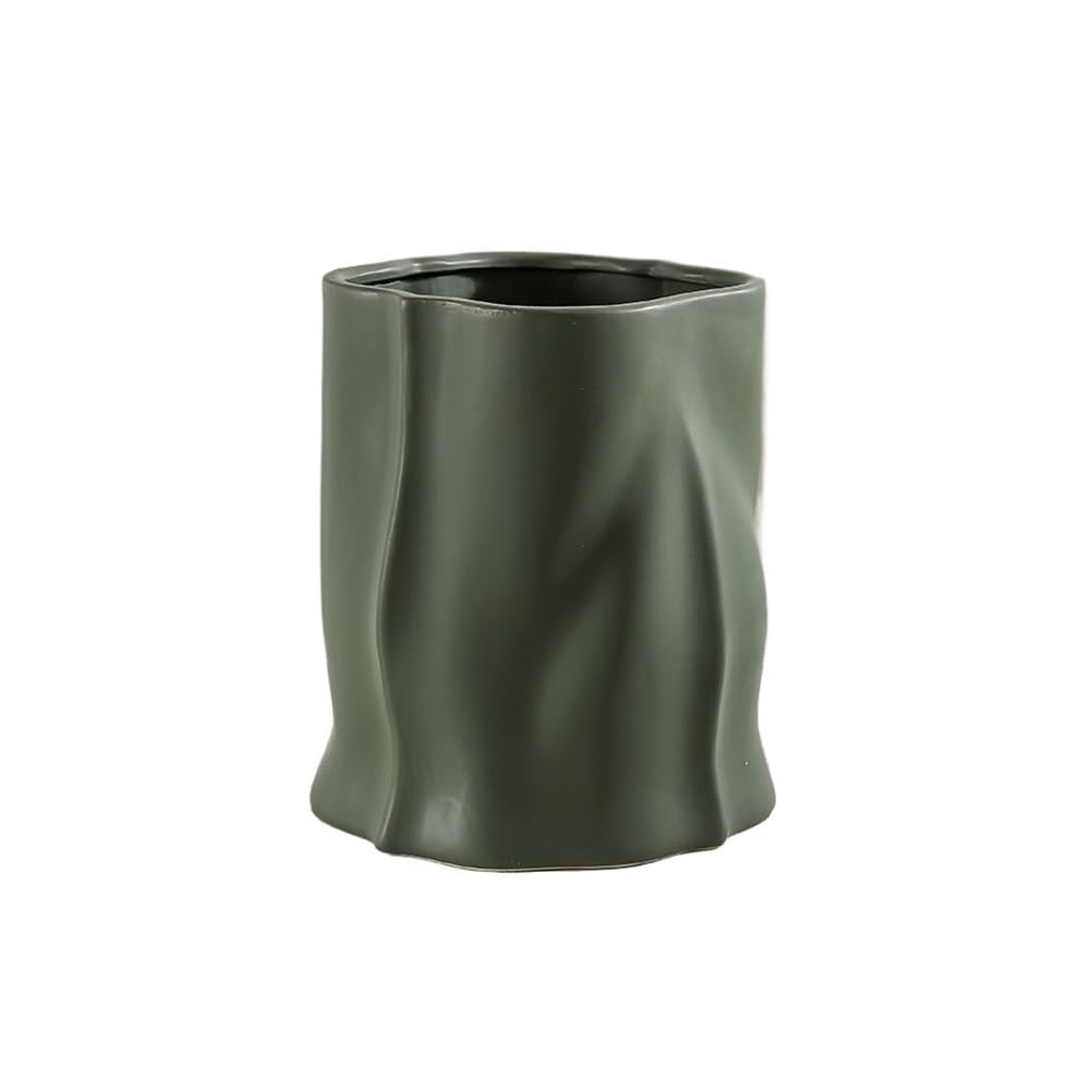 Doniczka ceramiczna doniczka nordycka kreatywna nieregularna średnica 22 cm do salonu zielona doniczka dekoracja domu doniczki na rośliny (zielony)