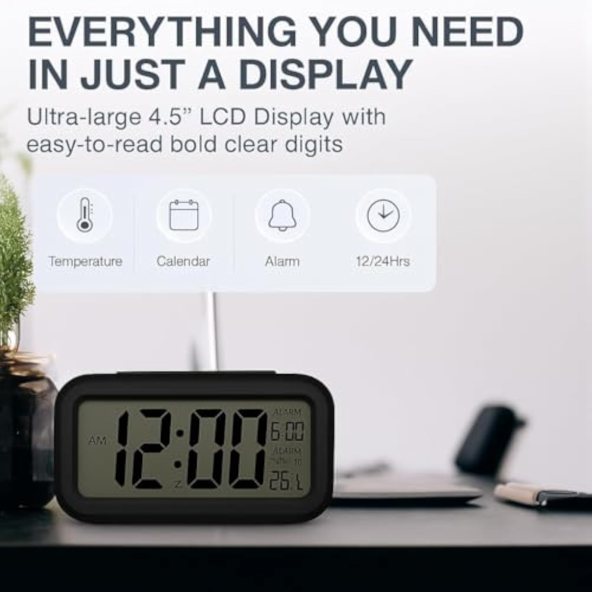 Digital Alarm Clock with Automatic Sensor