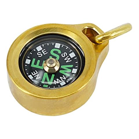 MecArmy CMP Titanium/Brass Mini Compass, Teardrop Shaped Outdoor Compass, Waterproof IPX5 Hiking Compass, Handheld Compass Easy to Recognize Direction Cover