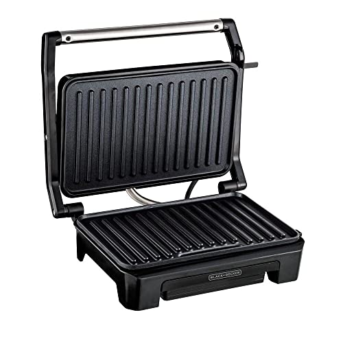 BLACK+DECKER Grill Elétrico com Prensa, com Acabamento Inox, 800W, Modelo G1200, 110V