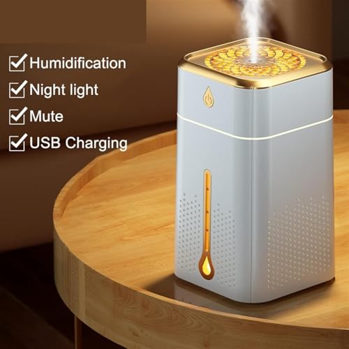 Image of Smart Ultrasonic Cool Square Humidifier Super Quiet Auto Shut-Off Ice Fog Mist Humidifier for Room Moisture Aroma Diffuser for Home Office spa Nursery & Living Room Cool Mist Humidifiers