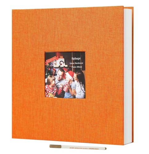 Image of Amazon Brand - Umi Self Adhesive Photo Album Scrapbook Album 20 Sheets /40 Double Sided Pages DIY Photo Album For Family Portraits Wedding Anniversary Birthday Memory Book (Orange)