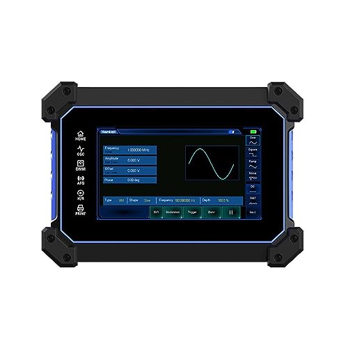 RENJJPBO Oscilloscope,Touch Screen Digital Oscilloscope Portable 4 Channels USB Oscilloscopes + Signal Source +Multimeter Tester,Signal Generator