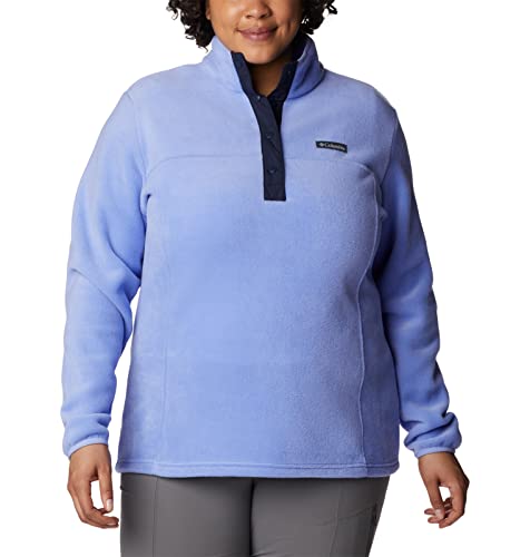 Image of Columbia Womens Benton Springs Half Snap II Pull Over Fleece Jacket, Dark Stone /Canoe /Vintage Blue, 3X
