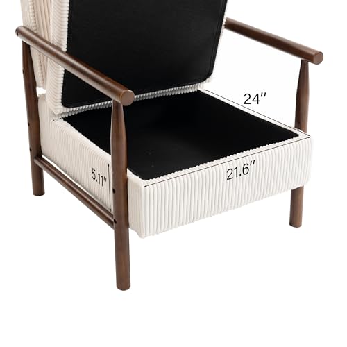 Sillón Cozy Plegable Blanco de Pana miniatura 4