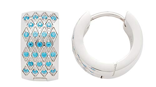 Preisvergleich Produktbild JEWELS BY LEONARDO Damen-Kreolen Rombo, Edelstahl mit türkisblauen Kristallsteinen, Größe (B / H / T): 7 / 13 / 12 mm, 016803