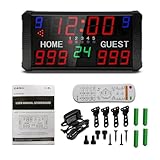 GAN XIN LED Indoor Scoreboard 14 Digits Display Multi Sports Electronic Scoreboard for Basketball Tennis Football Scoreboard