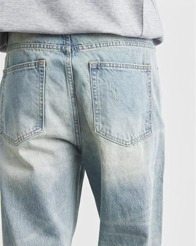 Men’S Casual Fashion Jeans Loose Fit Light Color Straight Trousers for Outdoor Shopping and Daily Wear4