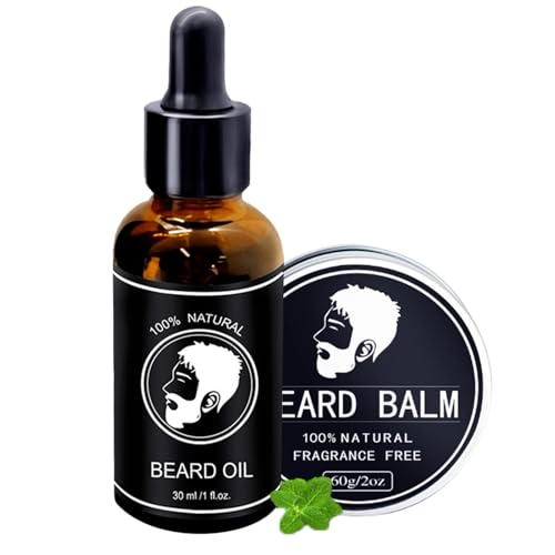 Kit De Cuidado Para La Barba,Champú Barba 30ml y BáLsamo Barba 60g,Kit de Crecimiento de la Barba,Regalo Dia del Padre Para Hombre Cumpleaños,Cera barba nutritiva,Beard Kit Para Barba Hombre