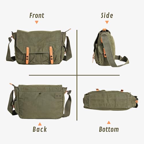 Gootium Canvas Messenger Bag - Vintage Shoulder Bag 16" Laptop Sleeve Bag Courier Style Purse Crossbody Campus Work Bag3