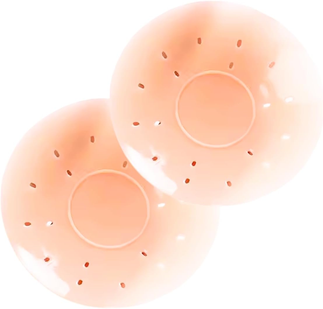 NEXT GEN 2.0! Adhesive Nipple Covers No Stick Center + Perforation Breast Petals in Nude Cream Color Fits Size A-D - Image 2