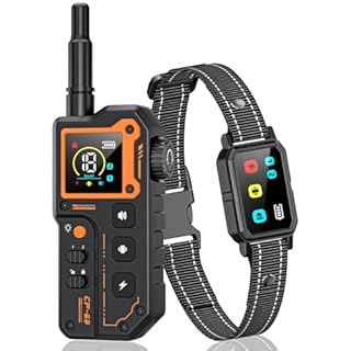 Collier de Dressage pour Chien, Portée 3000 Mètres, Collier Électrique pour Chien avec Télécommande, 4 Modes Lumières/Son/Vibration/Choc, Résistant à l'eau IP67, Adapté Aux Chiens de Petits et Grands