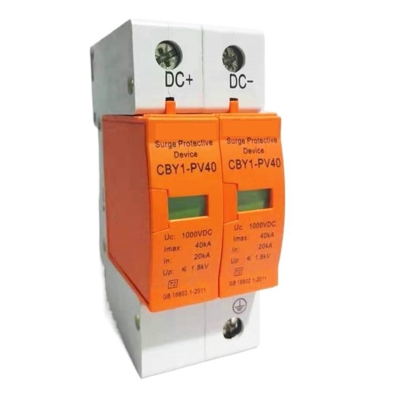 Surge Protective Device SPD DC 500V 800V 1000V 2P DC1000V 20KA~40KA Low-Voltage Arrester House din Rail 2 Poles Protector(500V)