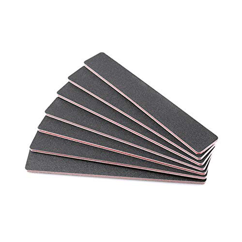 10Pcs Emery Board for Nails Professional Double Sided 100/180 Grit Nail Files Rectangular Nail Buffering Nail Art Manicure Pedicure Tool for Home and Salon Use (Black)
