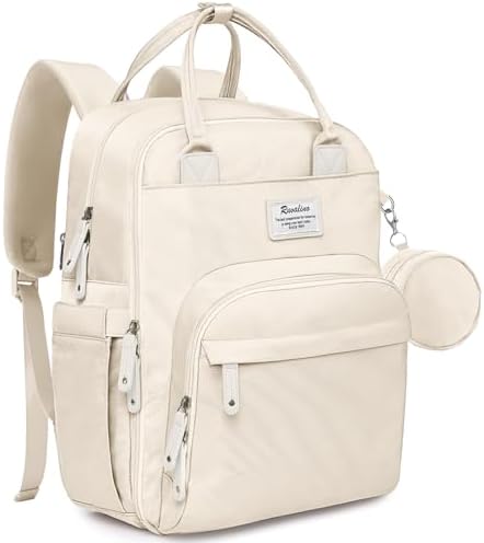 RUVALINO Baby Changing Bag Backpack, Neutral All-in-One Baby Bags for, Multifunction Large Travel Backpack with Portable Changing Pad, Stroller Straps, Pacifier Case and Insulated Pockets