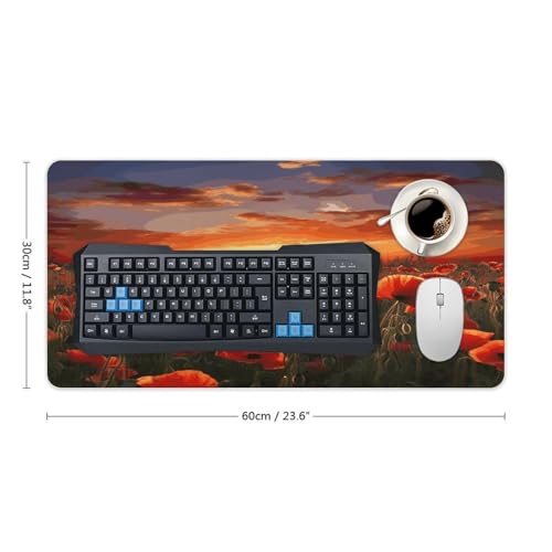 Red Poppy Flower Field Desk Pad 30x60cm anti deslizante miniatura 2