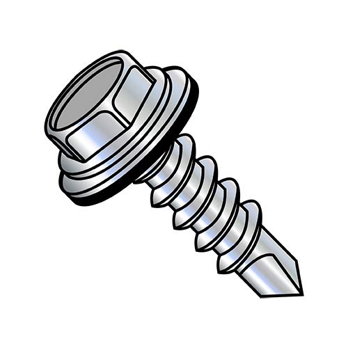 Tornillo Autorroscante Hexagonal con Arandela 1/4-14X6 Zinc Pack 100 miniatura 1