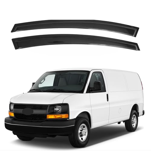 Image of IG Window Visors Fit for 1996-2026 Chevrolet /Chevy Express Van, Out-Channel Rain Guards Vent Wind Deflectors 2PC, Truck Accessories for 1996-2026 GMC Savana