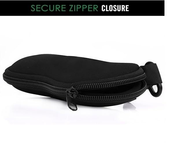 Image of ALASKA Sunglasses Soft Case Ultra-Light Neoprene Scratch-Proof Inner Fabric, Zipper Eyeglass Case for Men and Women. Made with 5mm Thick Neoprene Fabric.