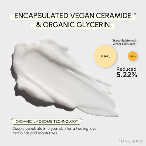 Image of PURE'AM Korean Barrier Repair Organic Moisturizer, Ceramide Cream For Dry & Sensitive Skin, Hydrating Face Balm, Moisturizer For Acne Prone Skin, 75ml (2.5 Fl Oz)