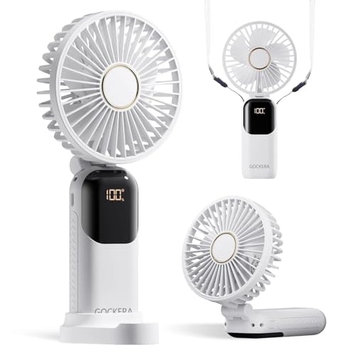 Image of Handheld Electric Fans, For Summer And Heat, Makeup, With Usb Rechargeable Battery, Bldc Fans, High Speed, With 3 Hrs Battery.,Off-White