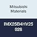 Mitsubishi Materials IMX25B4HV25026 IMX25 Series Carbide Exchangeable Head End Mill Without Coolant Hole, Ball Nose, High Helix, Vibration Control, 4 Flutes, 25 mm Cutting Dia, 26 mm Flute Length
